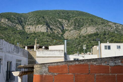 Azoteas urbanas y montaña verde