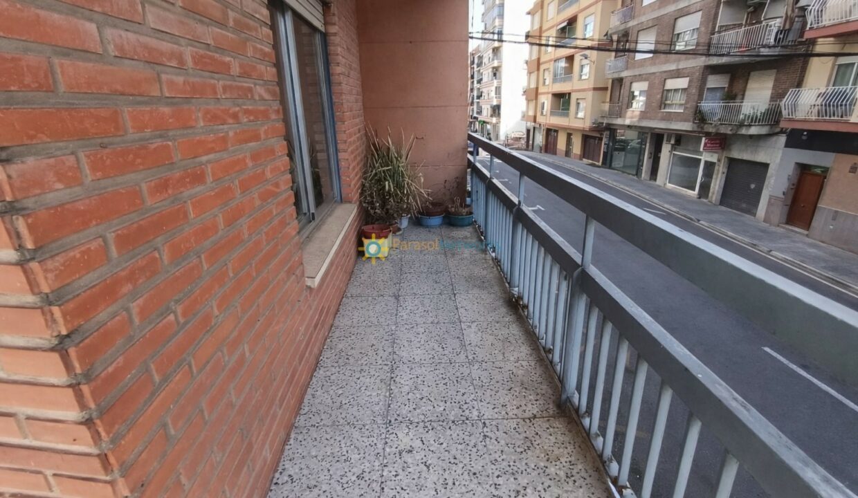 Balcón urbano con plantas y vista tranquila