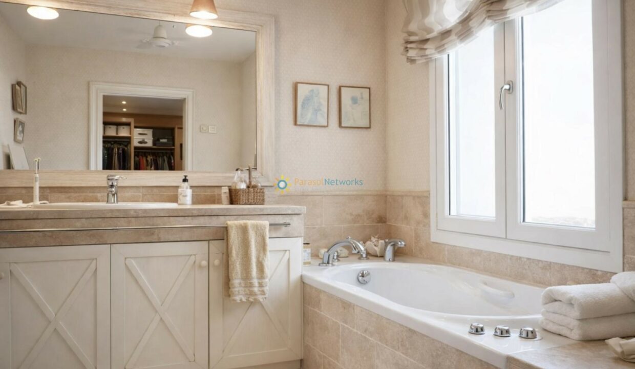 Baño elegante con luz natural