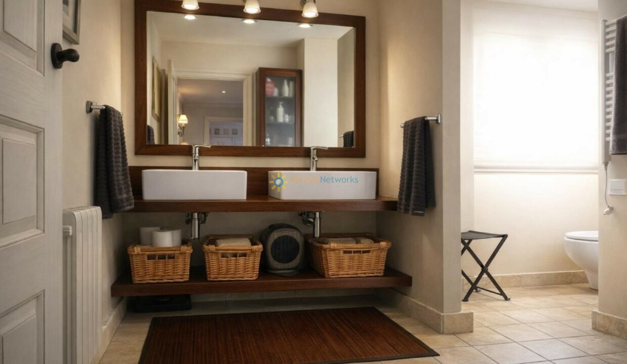 Baño moderno con detalles contemporáneos