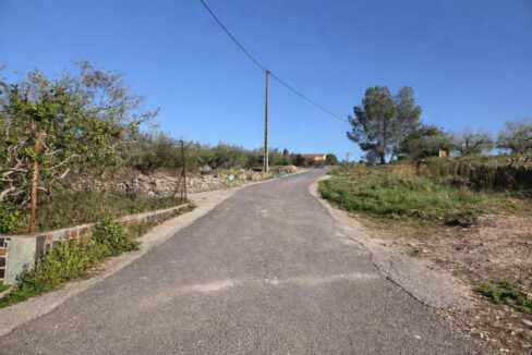 Camino rural bajo cielo claro