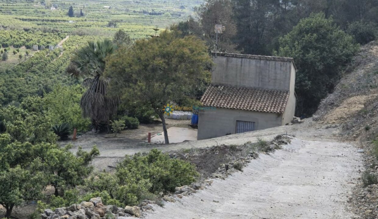 Camino rural hacia una casa modesta