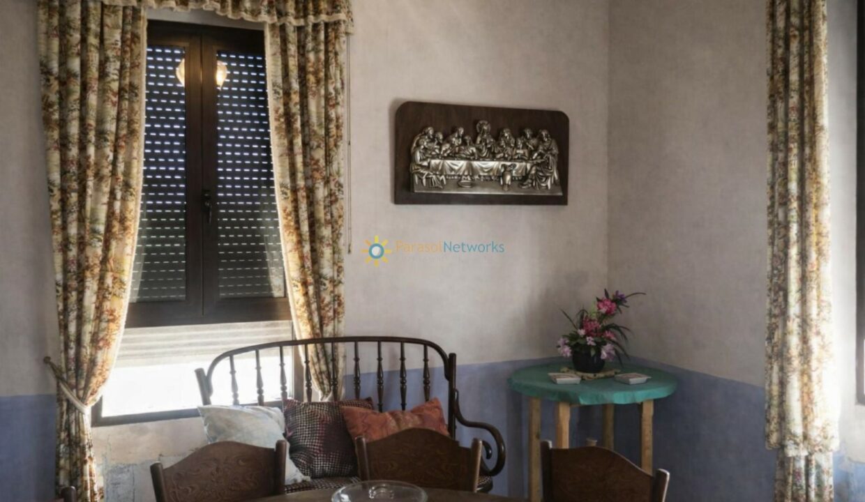 Comedor vintage con luz natural