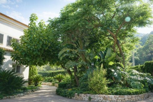 Jardín mediterráneo junto a la casa