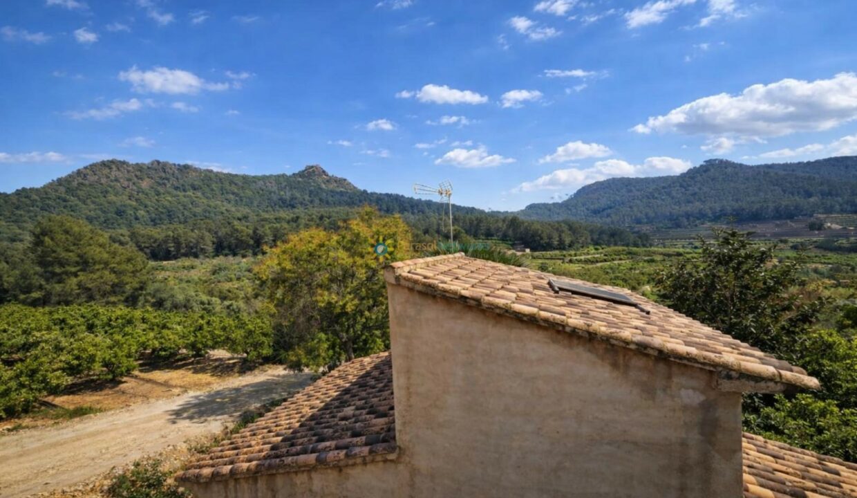 Paisaje mediterráneo desde una casa vieja
