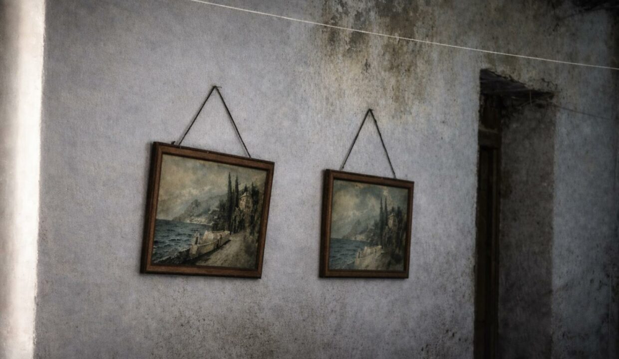 Paisajes en paredes desgastadas