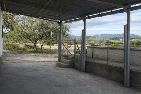 Patio con vista a las montañas