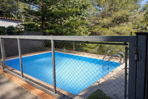 Piscina tranquila bajo el sol