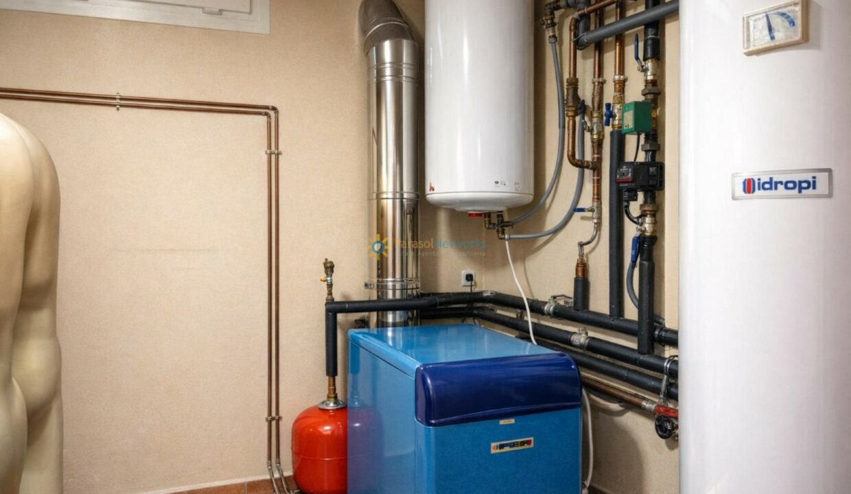 Sala de calderas con sistema de calefacción