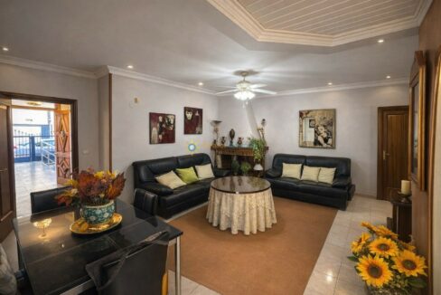 Sala de estar elegante con jardín