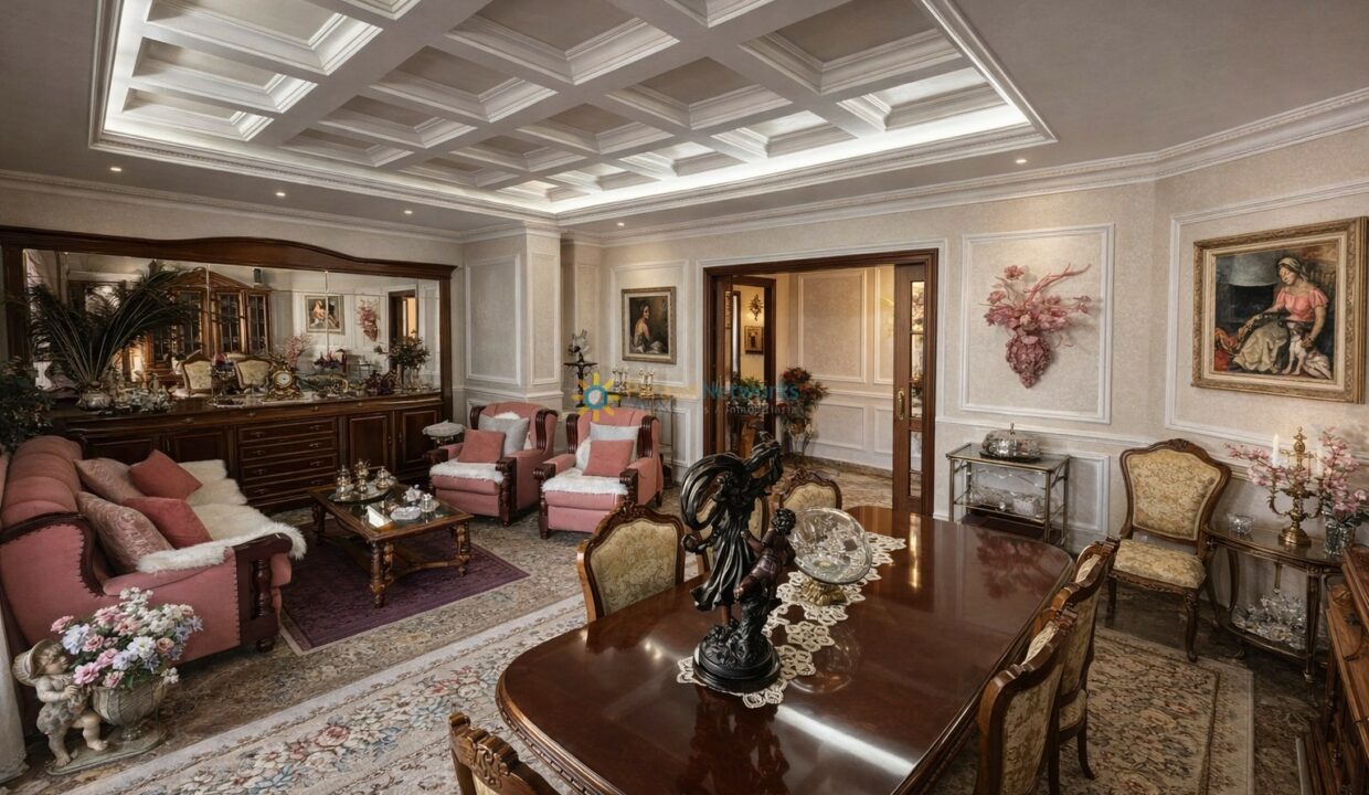 Sala elegante con muebles clásicos y lujosos