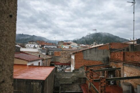 Vista panorámica de un pueblo europeo